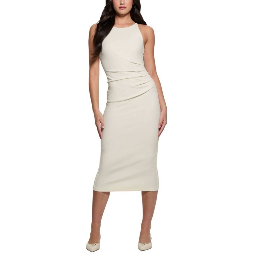 Guess Womens Carla Sleeveless Midi Dress 10 Cream White - NWT $148